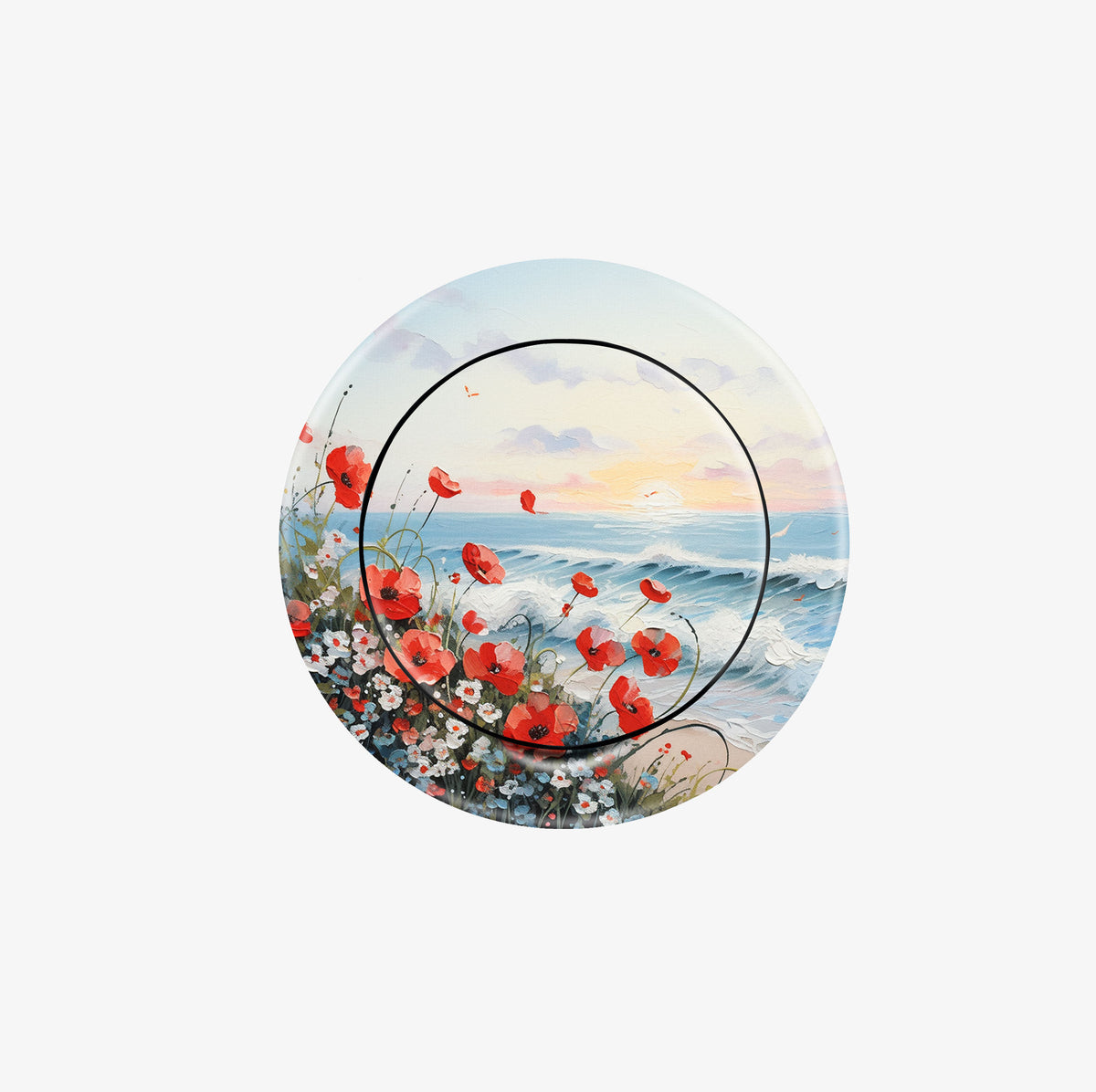 很好握 AirGrip Stand -超薄隱形指環支架設計款-紅花與浪#AGS00404