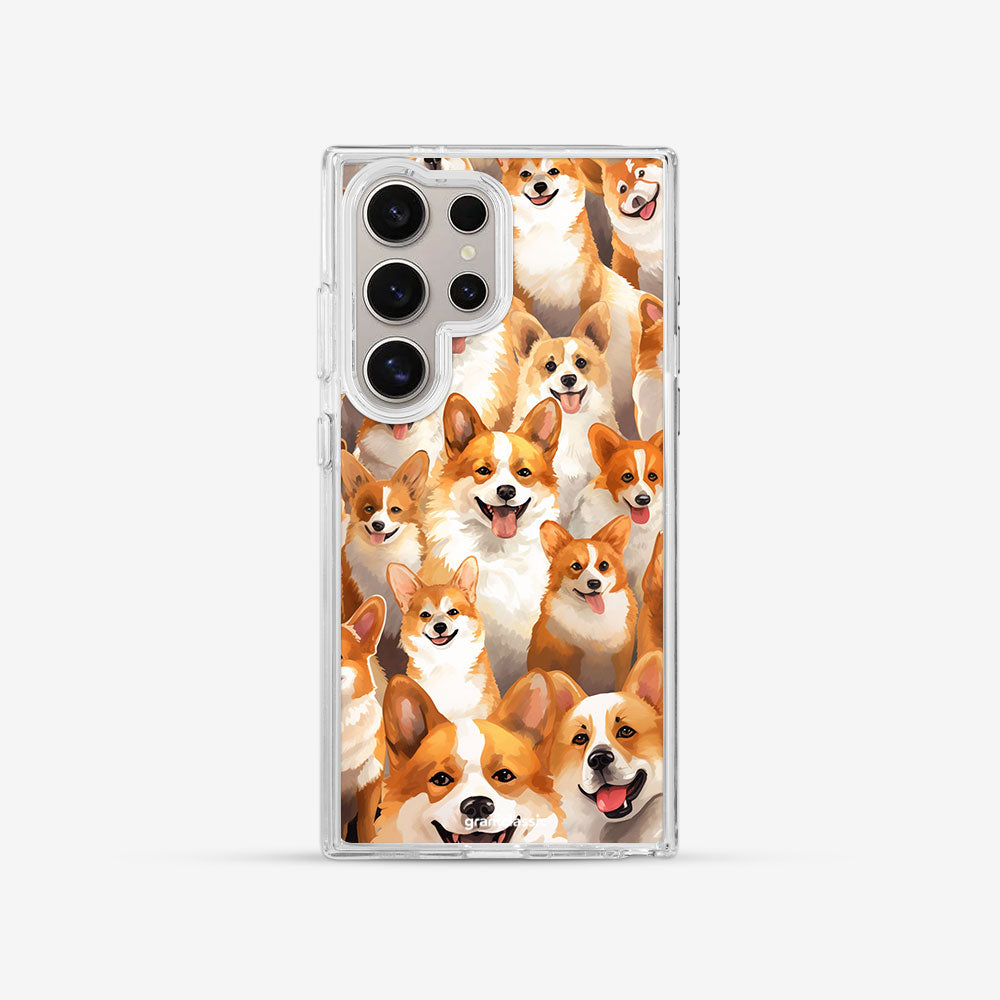 Galaxy S24 Ultra 亮晶晶-Crystal 設計款手機殼 - 柯基犬的逆襲 #CAS00444