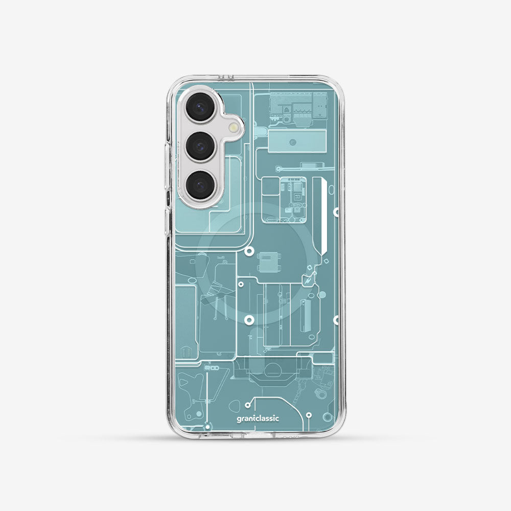 Galaxy S24 亮晶晶-Crystal 設計款手機殼 - 機械電子-透視湖綠#CAS00639 — 圖 1 | grantclassic