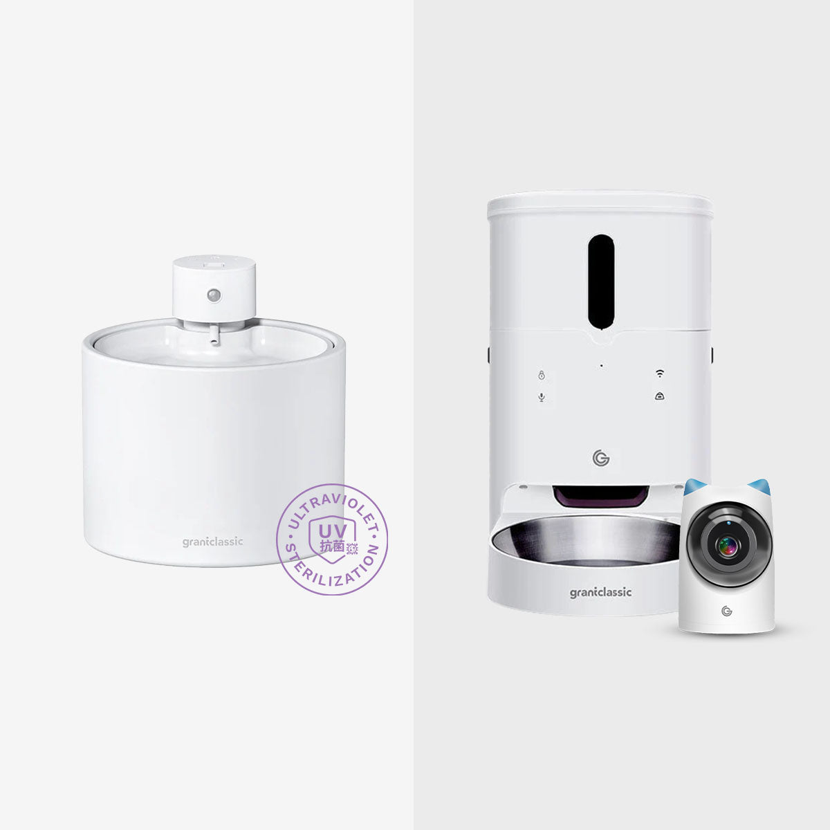 【寵不停】喝不停 飲水機-UV版 + 餵不停-萌寵版 自動餵食器