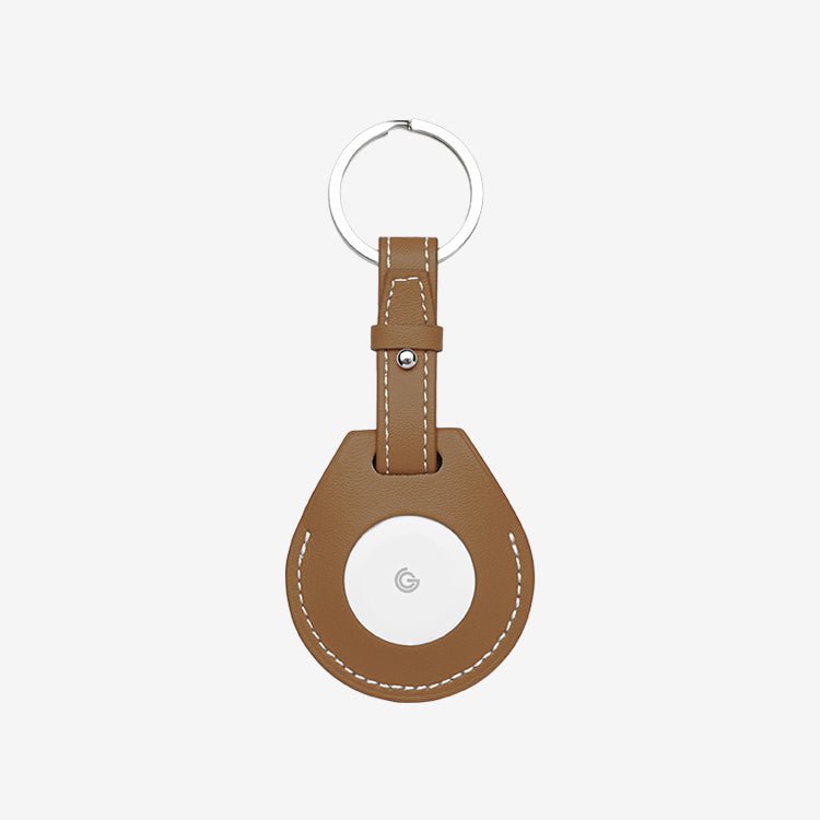 【出遊必備組】全球追蹤器+保護套_皮革鑰匙圈款