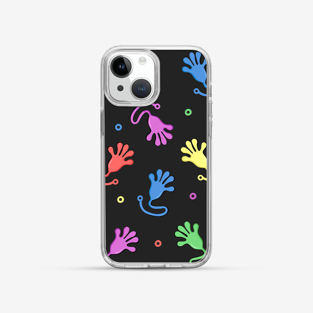 鈦堅強 Inficase 設計款手機殼 - 小時候的黏黏手-黑色款 #CAS00599
