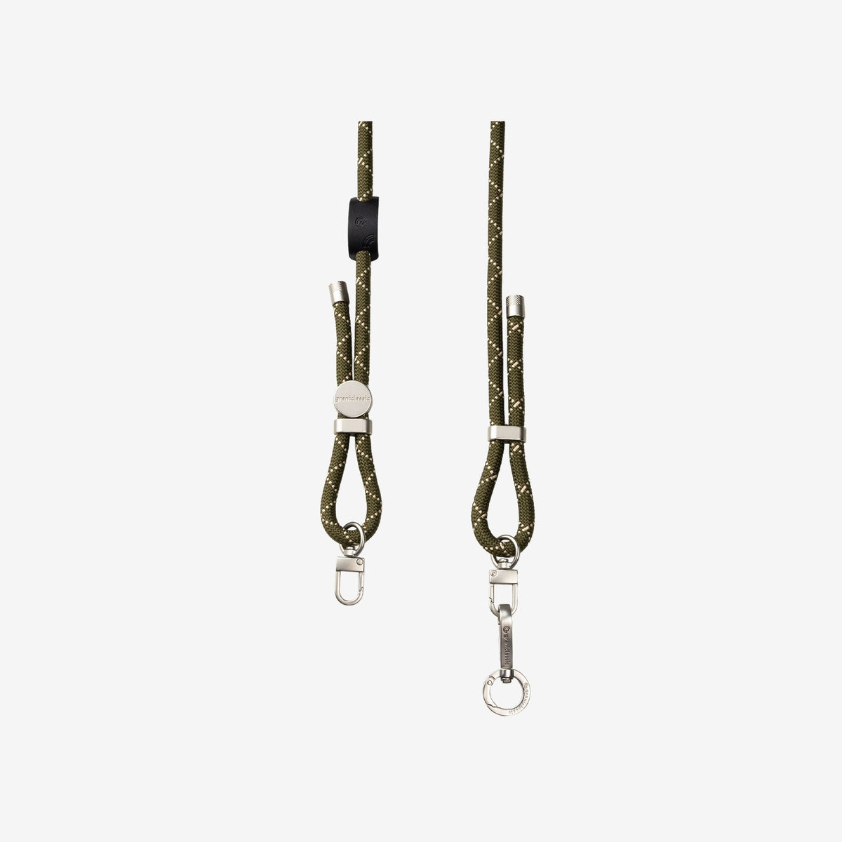 繩來運轉 Velvet Strap - 手機掛繩 - 軍綠細紋