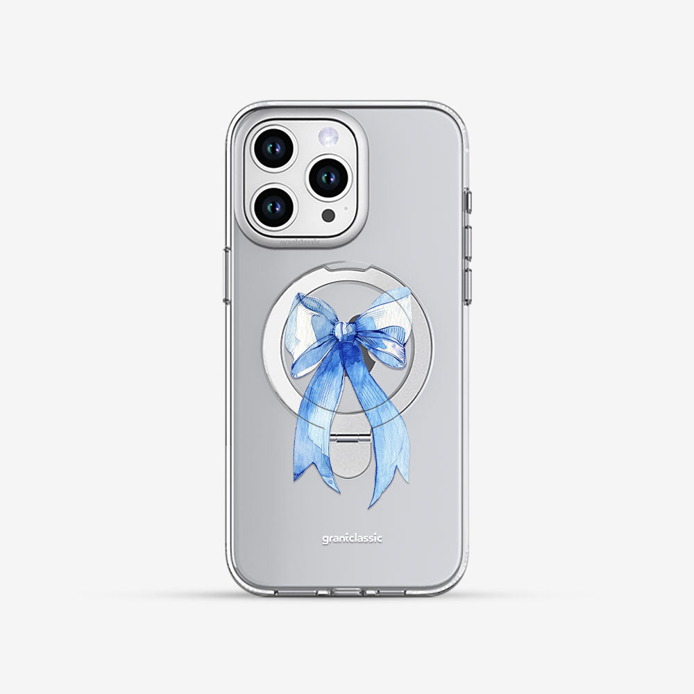 LuxeGlint-鏡情享受 設計款手機殼 設計款手機殼 - 蝴蝶結blue #CAS00626