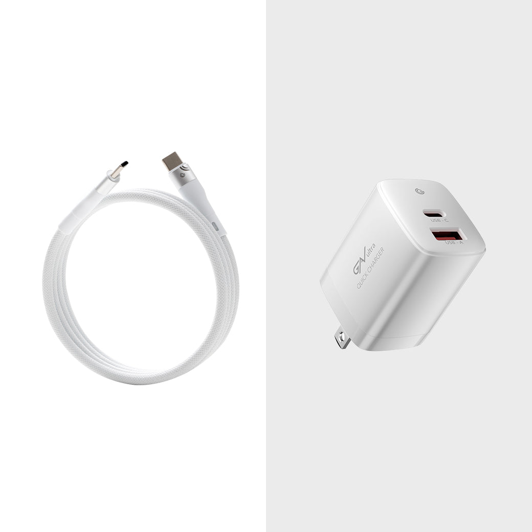 【有序滿電充電組】磁吸收納充電線 + 30W 充電器