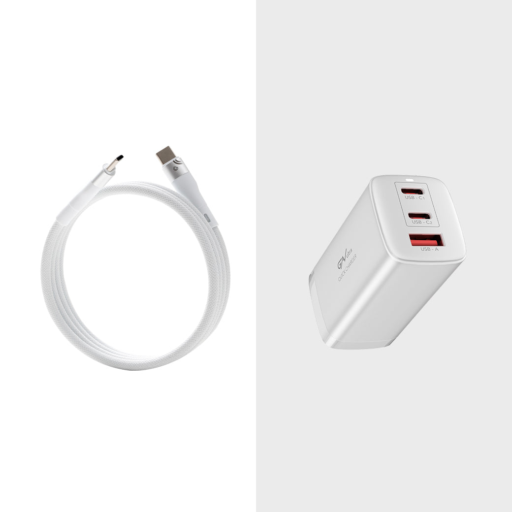 【有序極速充電組】磁吸收納充電線 + 65W 充電器