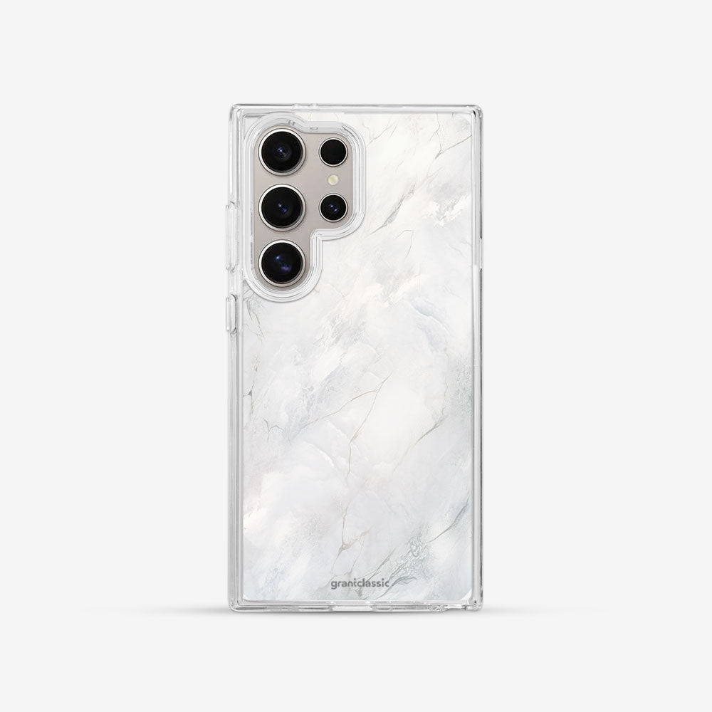 Galaxy S24 Ultra 亮晶晶-Crystal 設計款手機殼 - 白色大理石#CAS00175