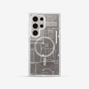 鈦堅強 Inficase 設計款手機殼 - 機械電子-透視灰#CAS00630