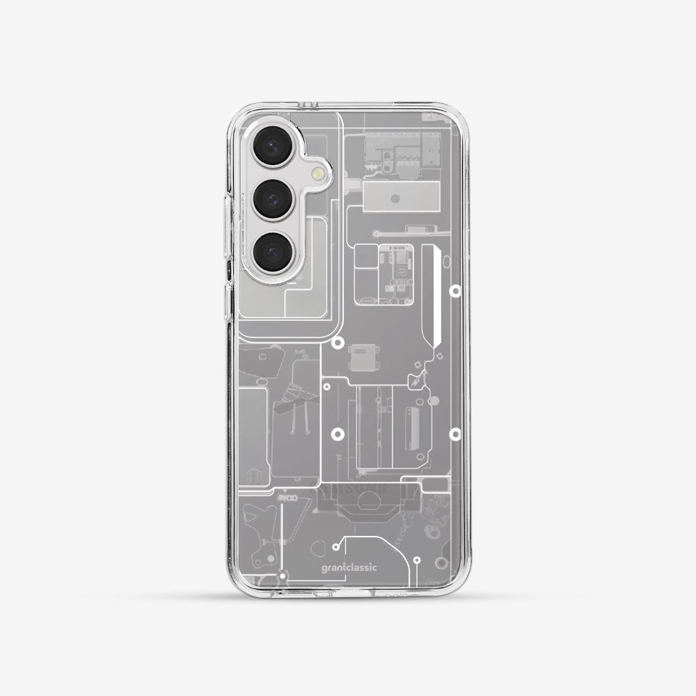Galaxy S24 亮晶晶-Crystal 設計款手機殼 - 機械電子-透視灰#CAS00630