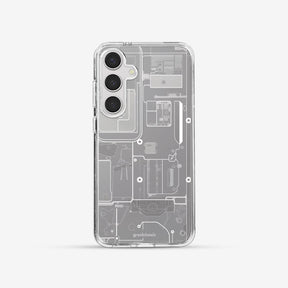 Galaxy S24 Ultra 亮晶晶-Crystal 設計款手機殼 - 機械電子-透視灰#CAS00630