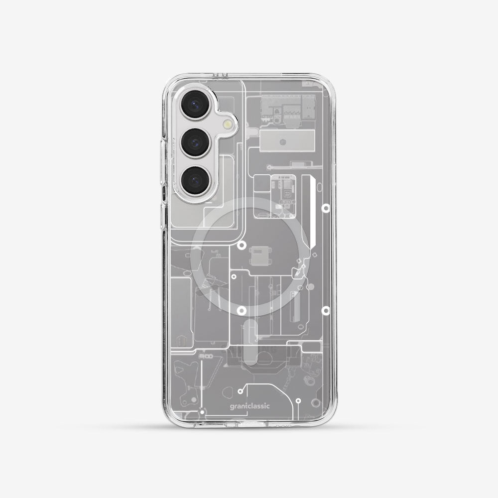 Galaxy S24 亮晶晶-Crystal 設計款手機殼 - 機械電子-透視灰#CAS00630