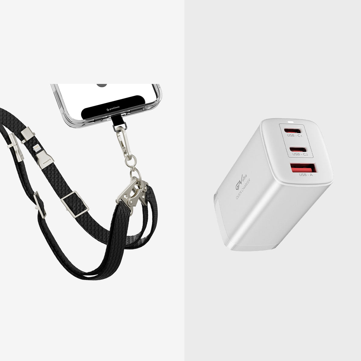 【極速充電組】掛繩充電線扁線+ 65W 充電器